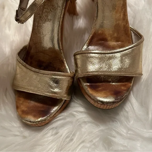 Vintage Wooden Rhinestone Heels (size 6)